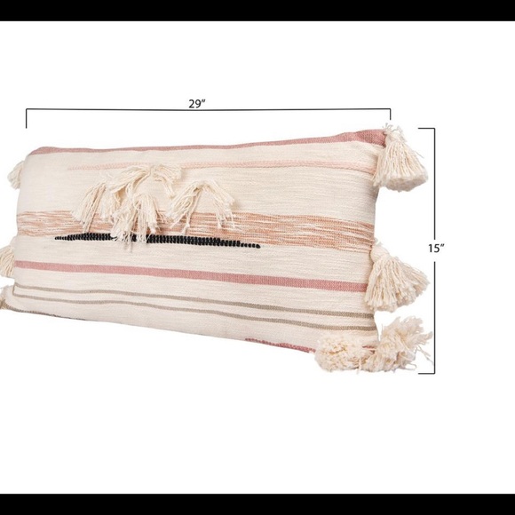 Creative Co-op Cream Cotton Kilim Lumber 29 X 15” - Picture 5 of 9